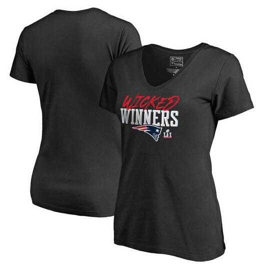 Women New England Patriots Pro Line by Fanatics Branded Super Bowl LI Champions Winner V Neck T-Shirt Black FengYun,We sell and wholesale Women New England Patriots Pro Line by Fanatics Branded Super Bowl LI Champions Winner V Neck T-Shirt Black FengYun on line form chian!